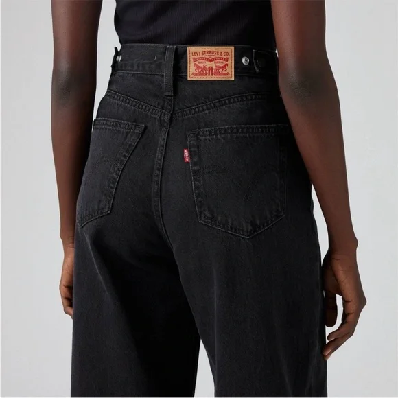 Levi’s Women’s High Rise Cinch Baggy Jeans - Black Wash Size 28 X 31 NWT - Picture 5 of 16